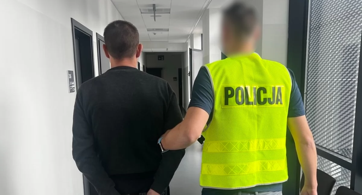 Na zdjęciu moment zatrzymania mężczyzny / Fot. KMP Łódź