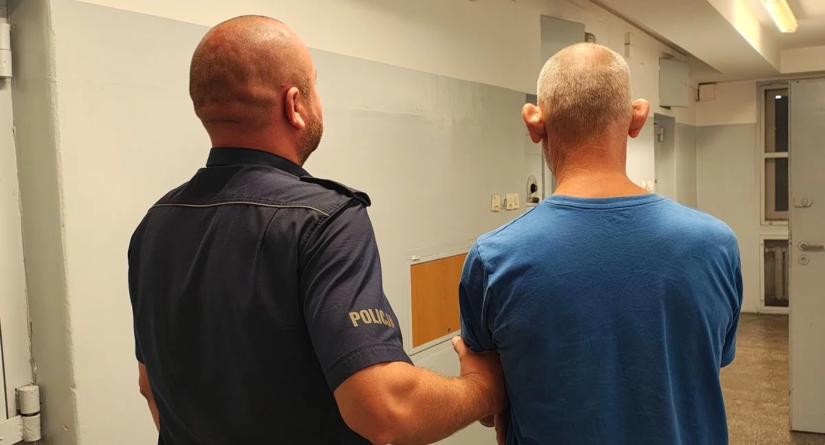 Na zdjęciu zatrzymany 42-latek / Fot. KPP Wieluń
