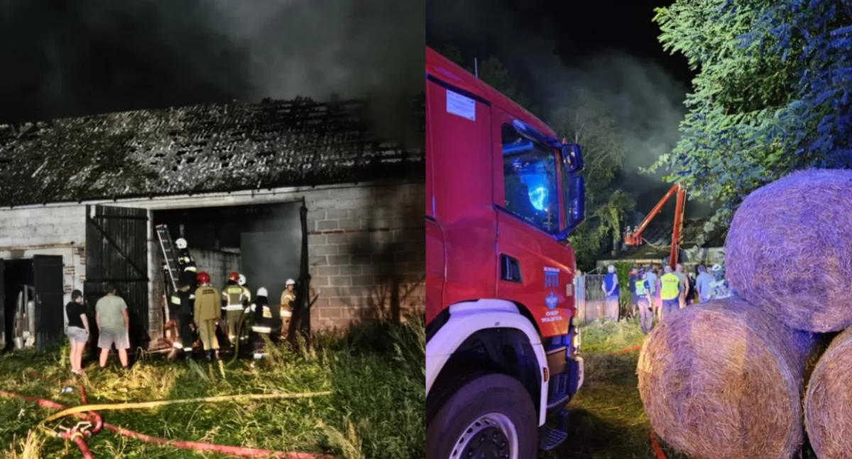 Na zdjęciu miejsce sobotniego pożaru w gminie Warta / Fot. Facebook / OSP Warta 