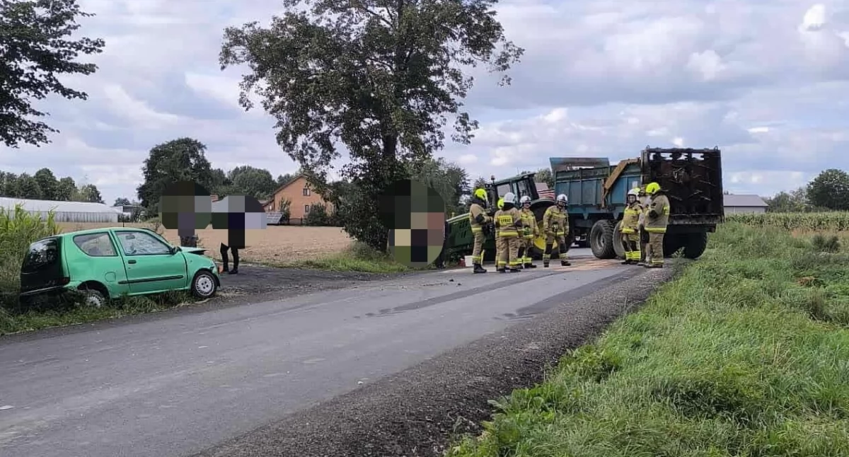 Na zdjęciu miejsce wypadku w Sędzimirowicach / Fot. Patryk Kubicki, Patryk Mikołajczyk / Facebook / Gdzie wyje powiat Sieradzki
