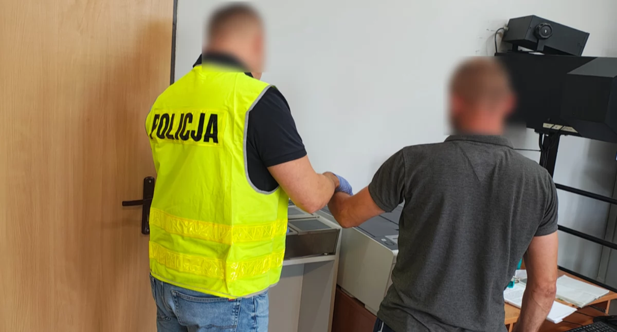 Na zdjęciu zatrzymany 38-latek / Fot. KPP Wieruszów 