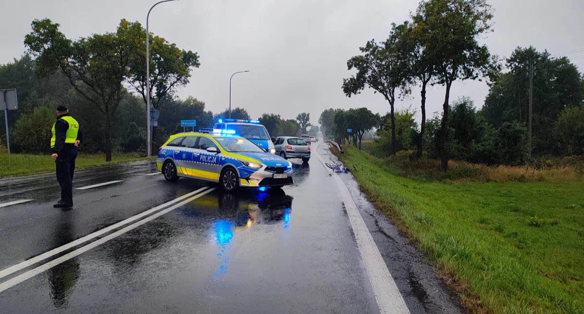 Na zdjęciu miejsce wypadku w Wieruszowie / Fot. KPP Wieruszów 