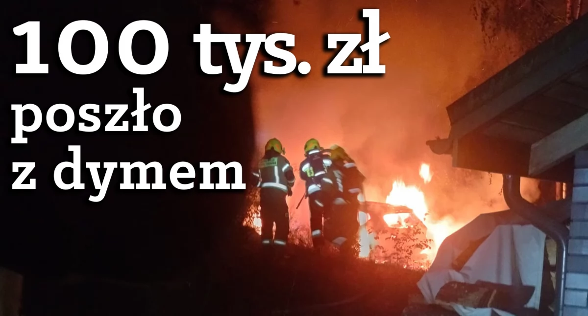 Zdjęcia z pożaru samochodu w m. Kochlew / fot.: OSP KSRG Kraszkowice