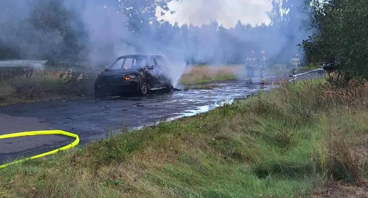 Na zdjęciu spalone bmw / Fot. OSP KSRG Węglewice