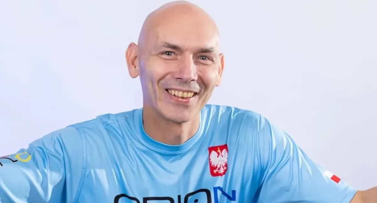 Na zdjęciu Marek Martyniak, wieluński towerrunner/fot. archiwum prywatne Marka Martyniaka 