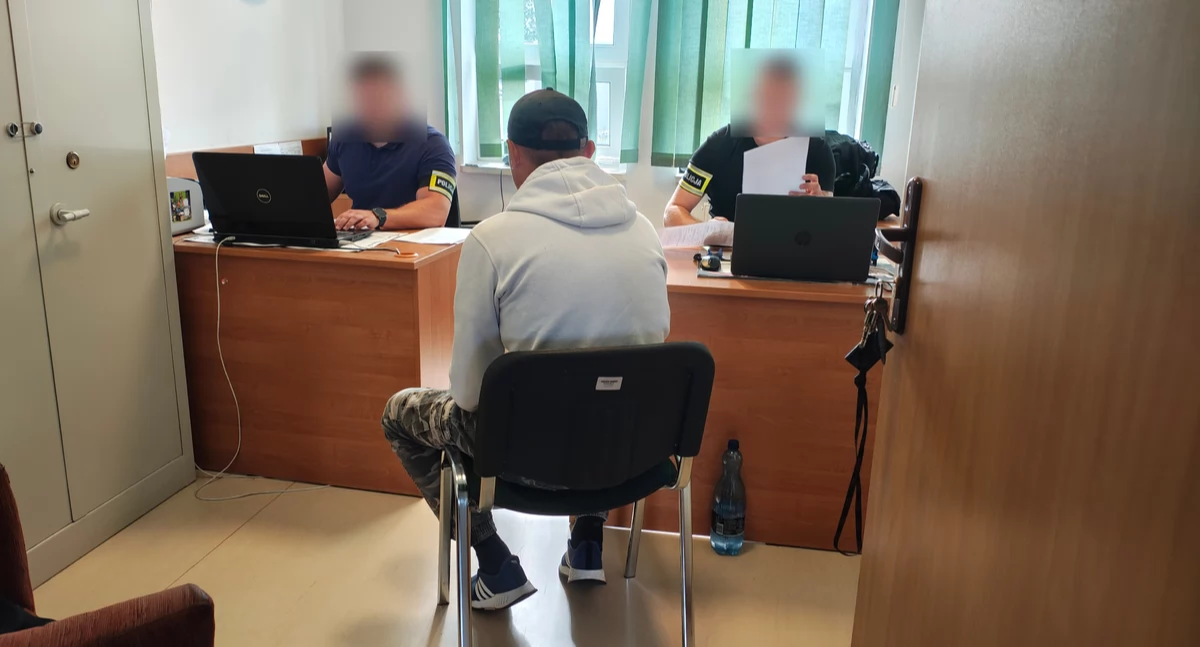Na zdjęciu zatrzymany 38-latek / Fot. KPP Wieruszów
