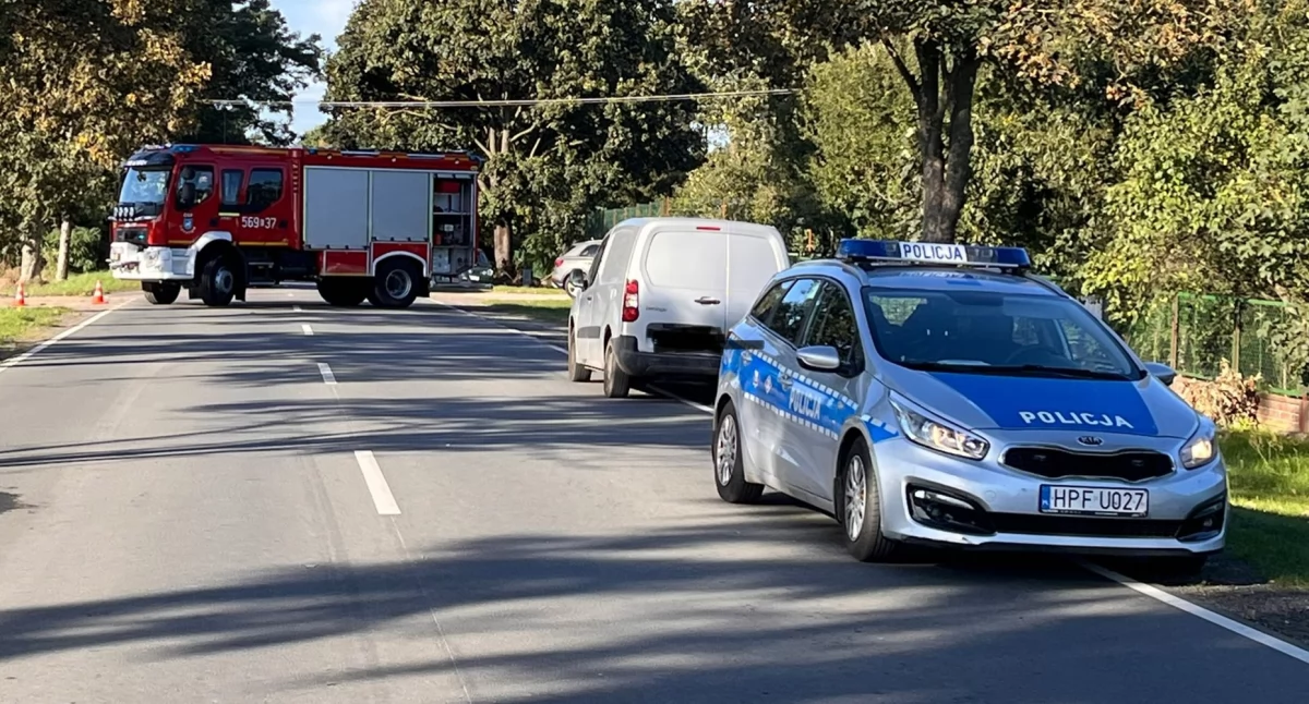 Na zdjęciu miejsce wypadku / Fot. Facebook / KSRG Ochotnicza Straż Pożarna Lututów 