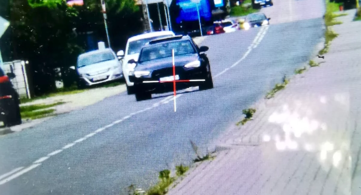 Na zdjęciu kierowca audi, który przekroczył prędkość w obszarze zabudowanym / Fot. KPP Radomsko 