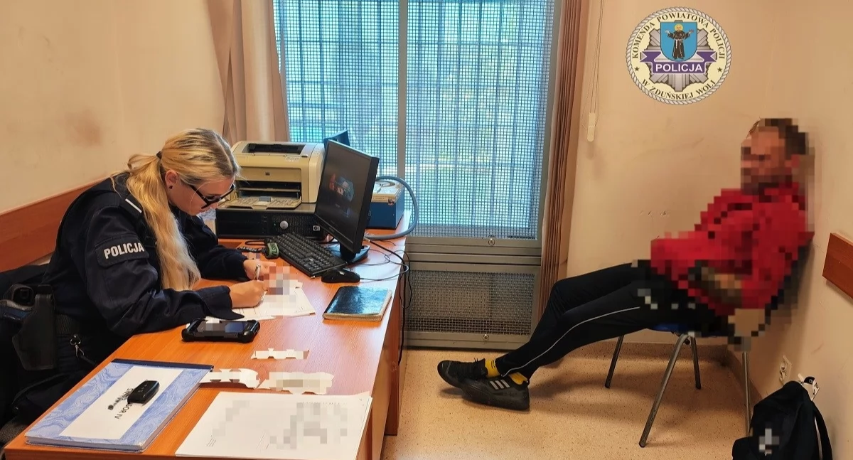 Zdjęcie z zatrzymania kierowcy ciągnika siodłowego/fot.: KPP w Zduńskiej Woli