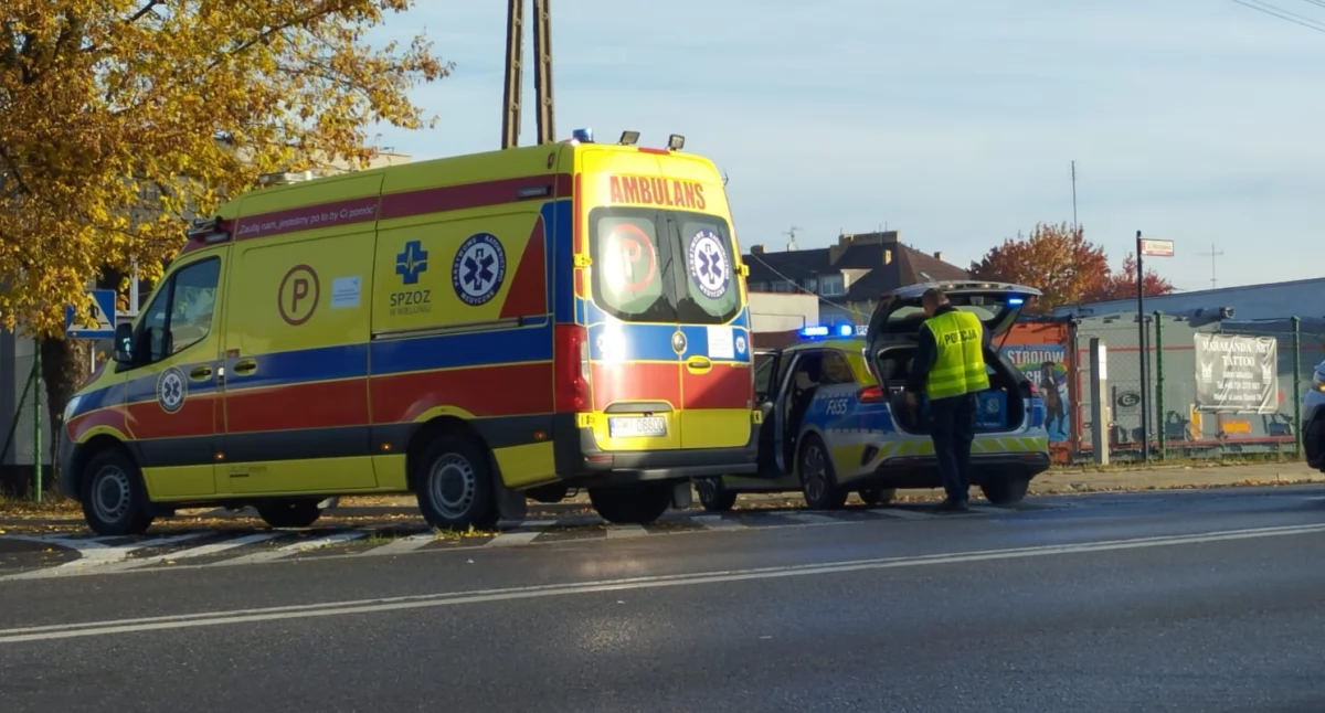 Zdjęcie z miejsca wypadku w Wieluniu. Potrącenie pieszego / fot.: Joanna Major