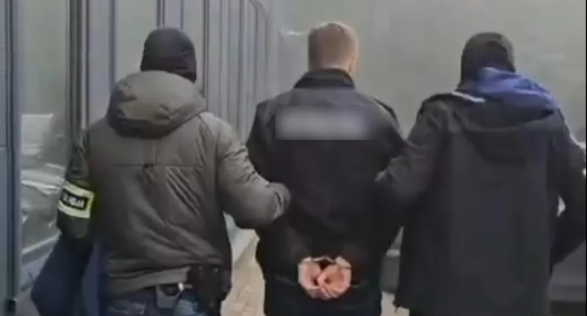 Na zdjęciu moment zatrzymania mężczyzny / Fot. KMP Łódź