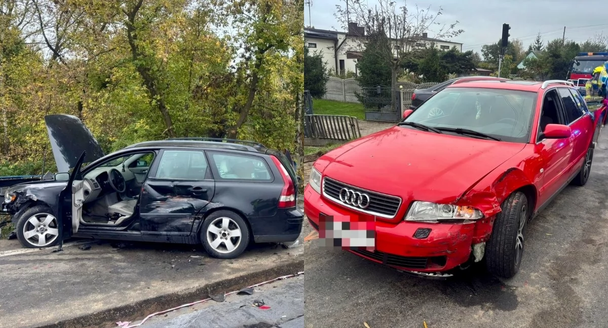 Na zdjęciu pojazdy uczestniczące w wypadku w Łopatkach / Fot. KPP Łask