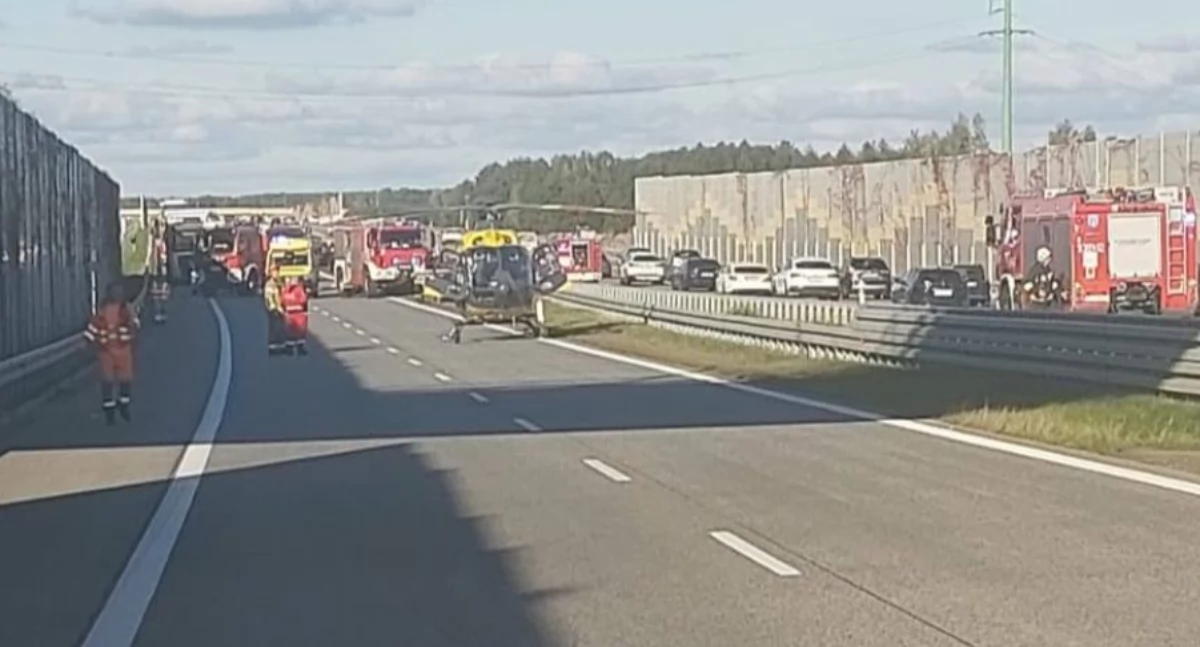 Na zdjęciu miejsce wypadku na trasie S8 / Fot. KPP Sieradz