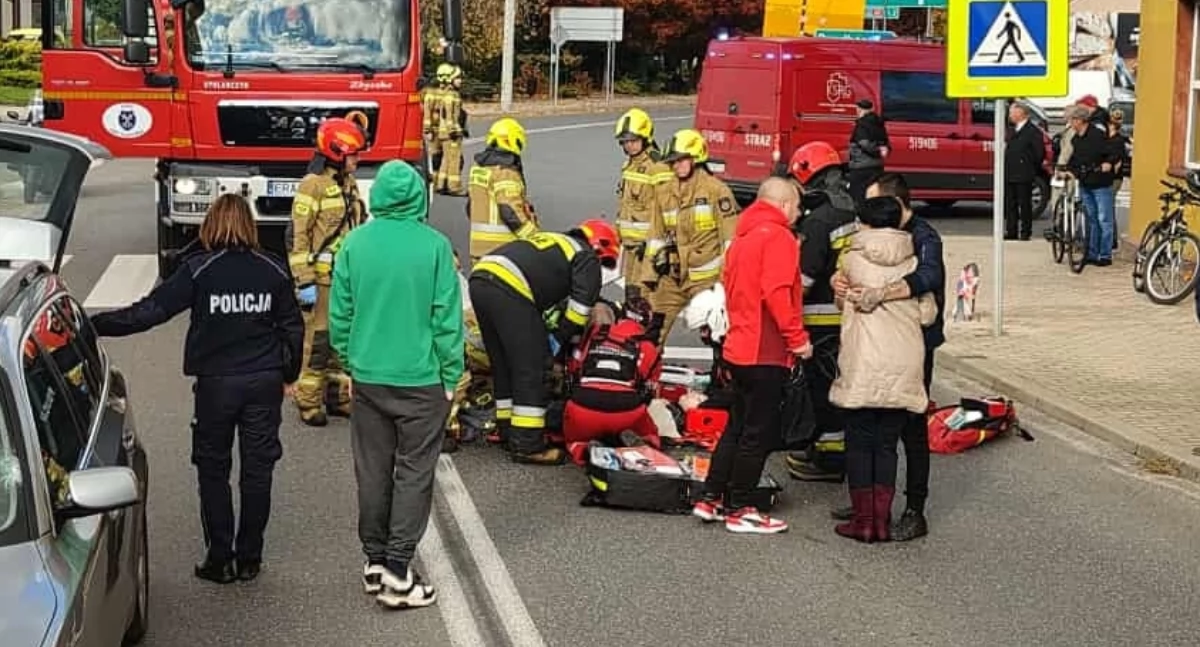 Na zdjęciu miejsce wypadku w Kamieńsku / Fot. Facebook / OSP KSRG Kamieńsk