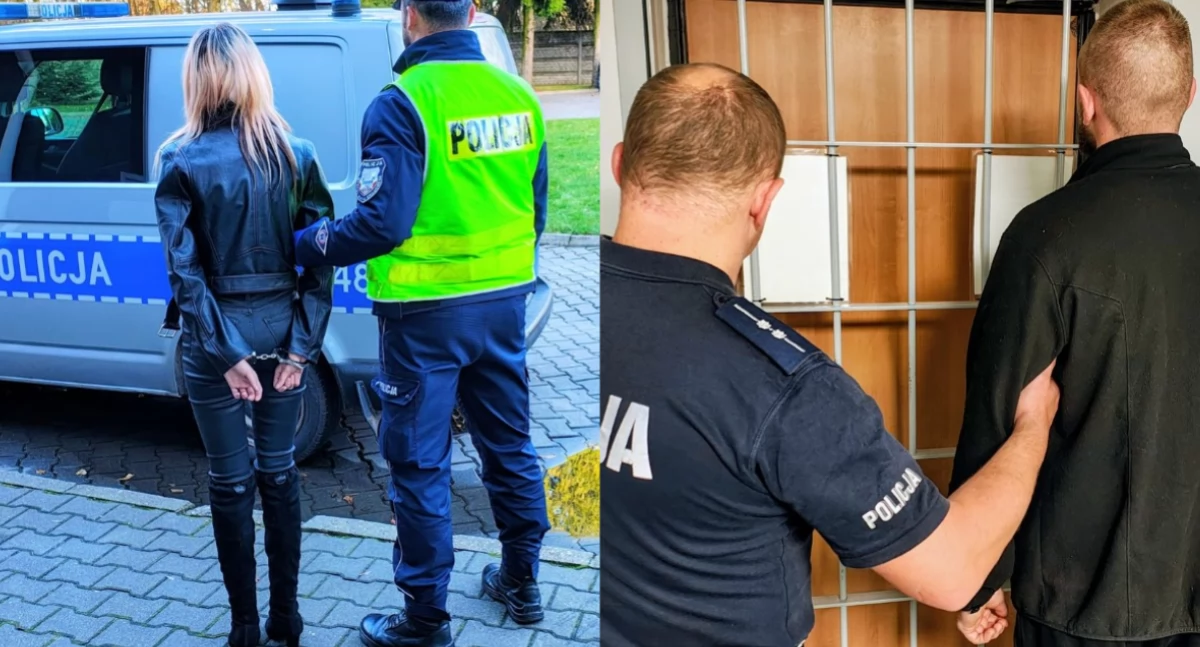Na zdjęciu zatrzymana 22-letnia kobieta oraz 25-letni mężczyzna / Fot. KPP Radomsko 