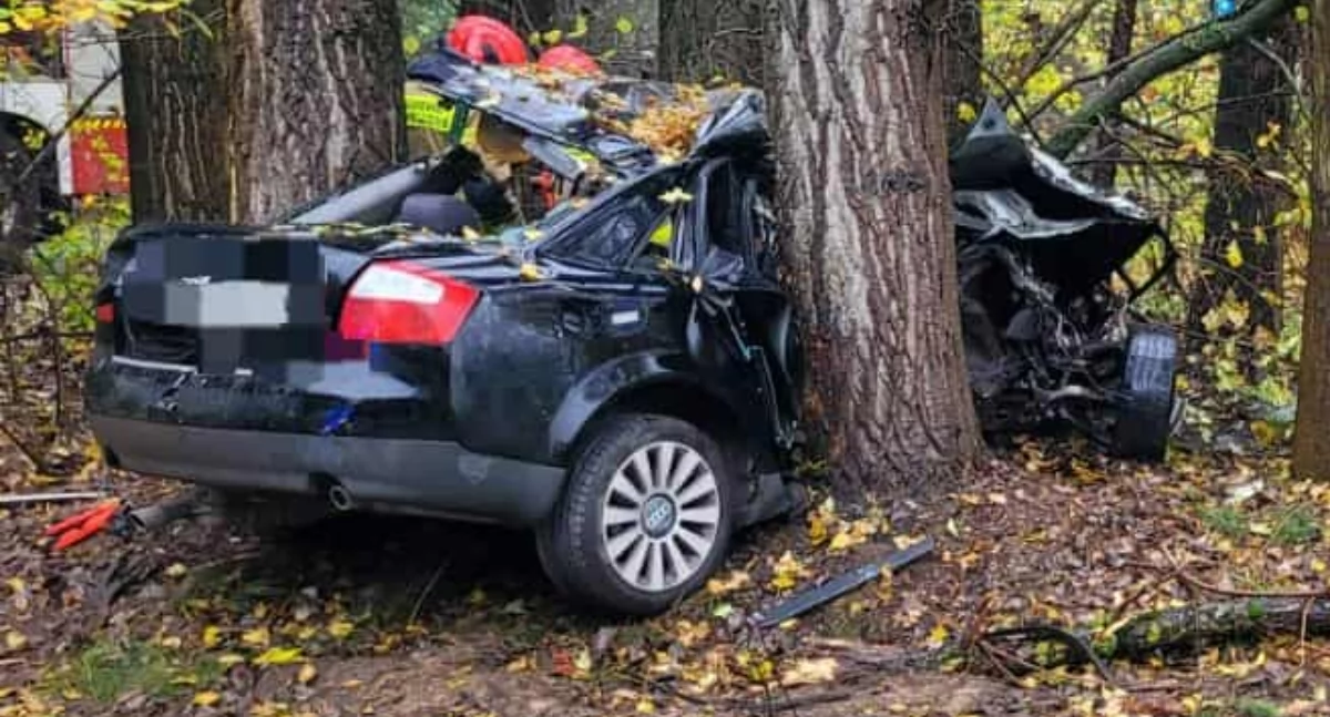 Zdjęcia z wypadku w Krajance / fot.: KPP Wieruszów