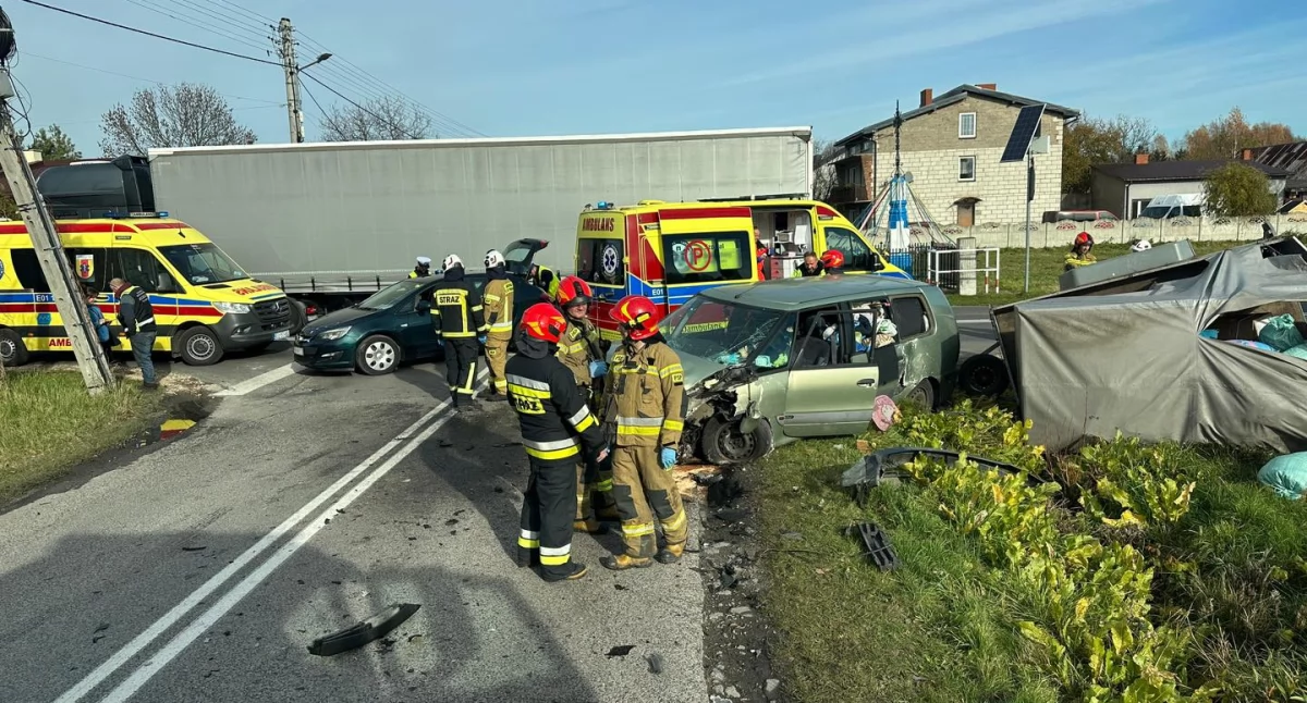 Na zdjęciu miejsce wypadku w Okrajszowie / Fot. KP PSP Radomsko 