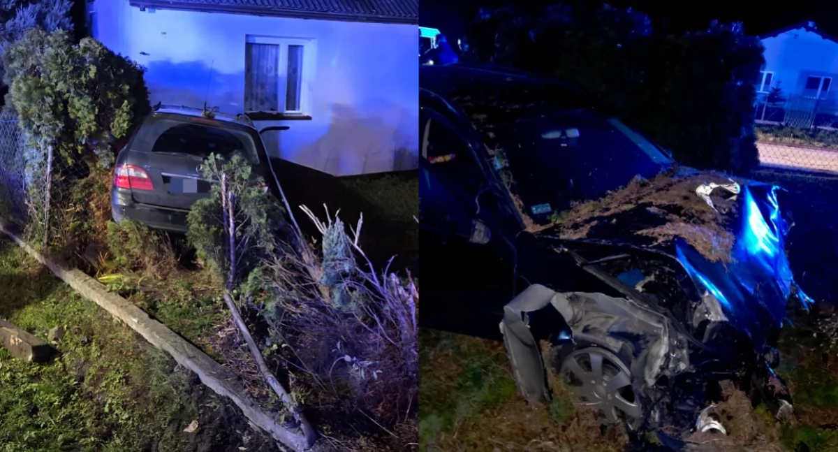 Na zdjęciu mercedes, którym kierował pijany 20-latek / Fot. KPP Łask