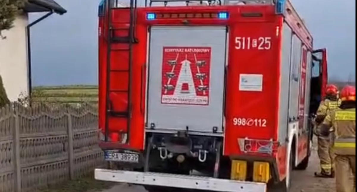 Na zdjęciu miejsce zdarzenia w Niwie-Goszczowskiej / Fot. Facebook / KP PSP Radomsko 