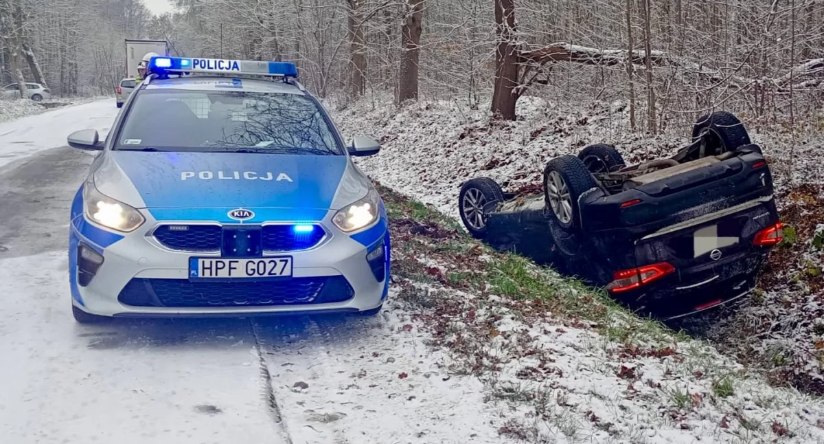 Na zdjęciu miejsce wypadku w Chorzeszowie / Fot. KPP Łask 