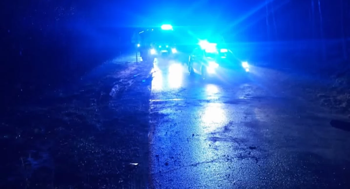 Zdjęcie z miejsca kolizji drogowej w Kraszkowicach / fot. OSP KSRG Kraszkowice