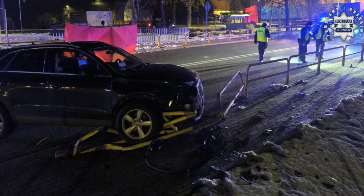 Na zdjęciu miejsce śmiertelnego wypadku w Krzywiźnie / Fot. KPP Kluczbork