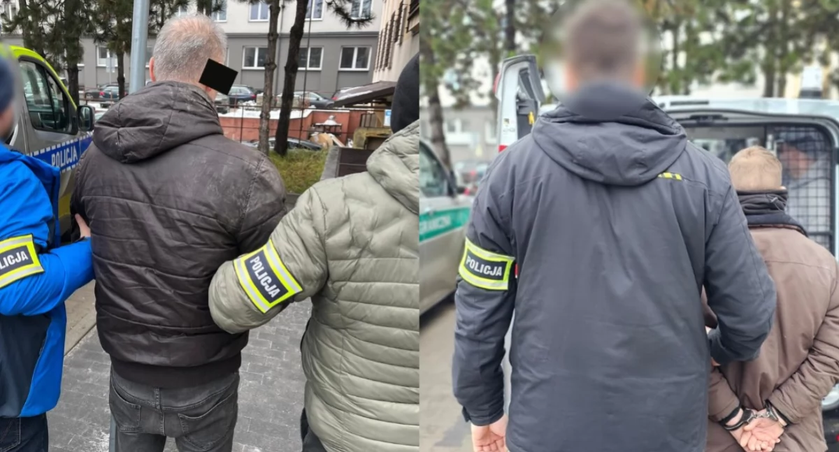 Na zdjęciu zatrzymani mężczyźni / Fot. KMP Łódź