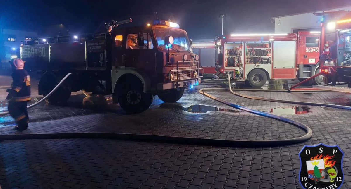 Na zdjęciu fragment akcji gaśniczej / Fot. Facebook / OSP KSRG Czastary