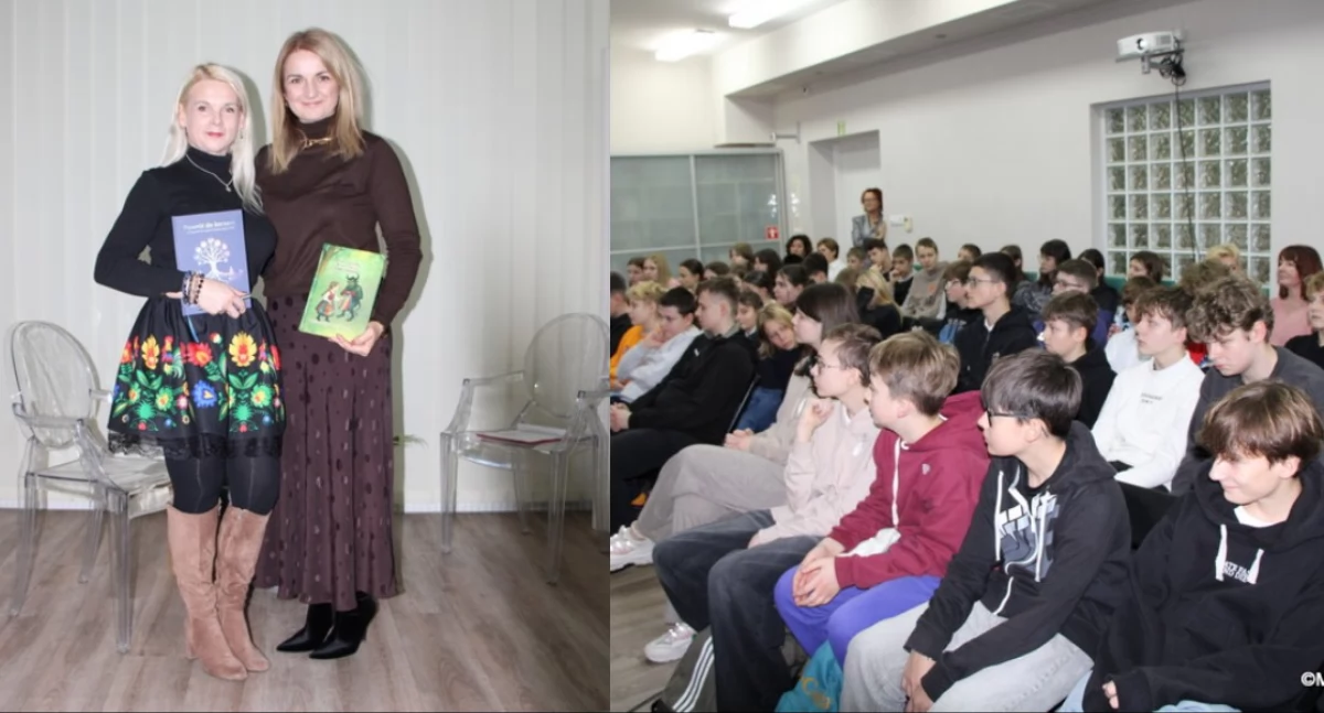 Na zdjęciu fragmenty spotkania z Magdaleną Kapuścińska w Miejskiej i Gminnej Bibliotece Publicznej w Wieluniu / Fot. Facebook / Miejska i Gminna Biblioteka Publiczna w Wieluniu