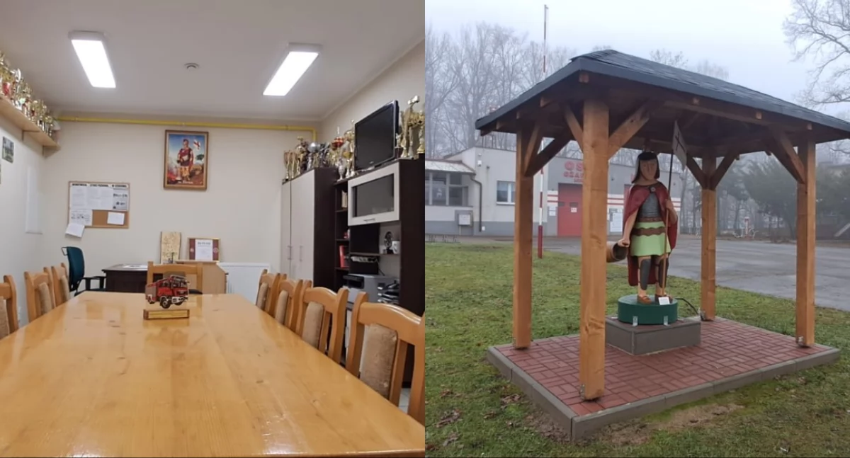 Na zdjęciu efekty prac remontowanych w remizie OSP Ożarów / Fot. Facebook / KSRG OSP Ożarów