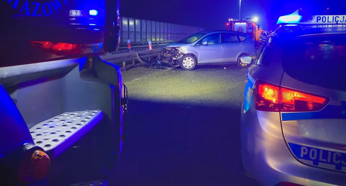 Na zdjęciu miejsce zdarzenia na trasie S8 / Fot. KPP Rawa Mazowiecka
