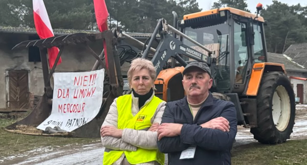 Na zdjęciu rolnicy z Dzietrznik (gm. Pątnów, pow. wieluński) dzień przed ogólnopolską akcją protestacyjną „Nie dla umowy z Mercosur” / fot.: Sławomir Rajch