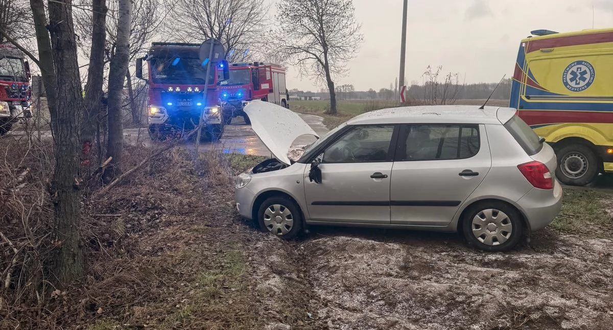 Na zdjęciu miejsce wypadku w Suchej / Fot. Komenda Powiatowa Państwowej Straży Pożarnej w Sieradzu 