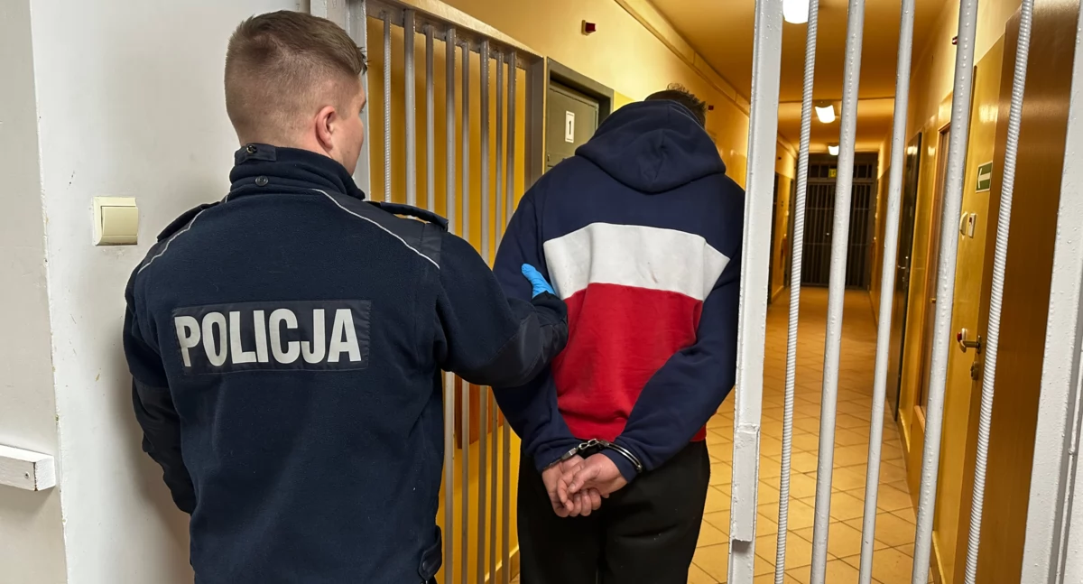 Na zdjęciu zatrzymany 34-latek / Fot. KPP Bełchatów