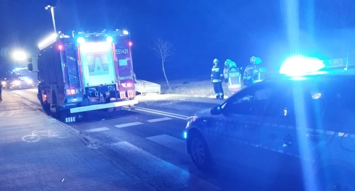 Na zdjęciu wypadek w Krzyworzece, gm. Mokrsko, pow. wieluński / fot.: Joanna Major 