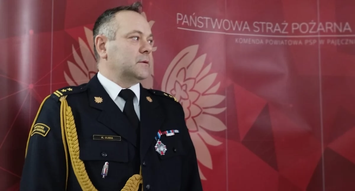 Zdjęcia z uroczystego pożegnania brygadiera Konrada Ujmy, komendanta powiatowego PSP w Pajęcznie / fot.: Joanna Major