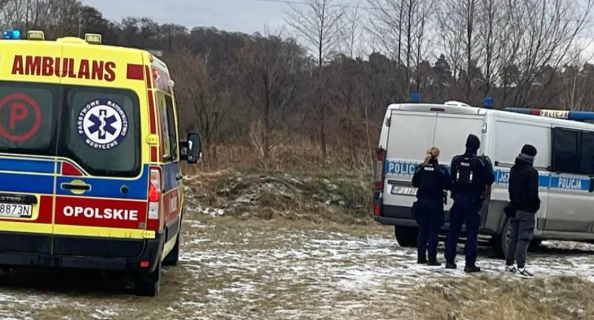 Na zdjęciu miejsce, w którym odnaleziono zwłoki 49-latki / Fot. KPP Kluczbork