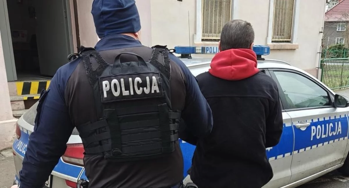 Na zdjęciu zatrzymany 43-latek / Fot. KPP Kluczbork