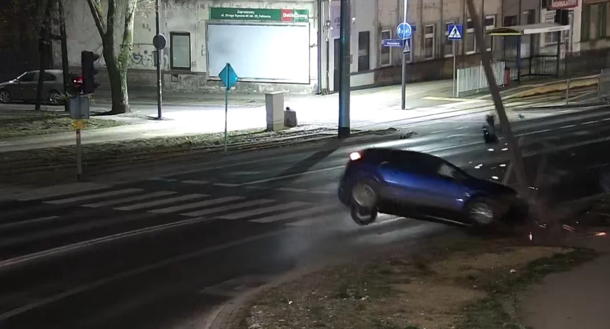 Na zdjęciu miejsce zdarzenia w Pabianicach / Fot. KPP Pabianice