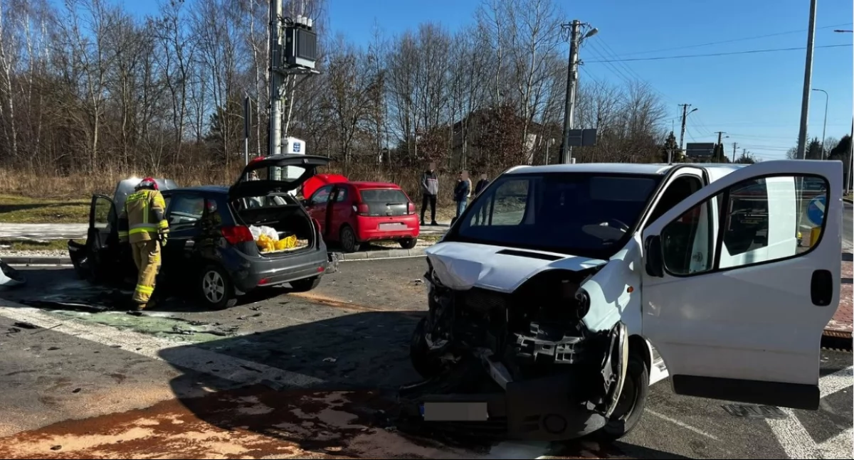 Na zdjęciu miejsce wypadku / Fot. KP PSP Bełchatów