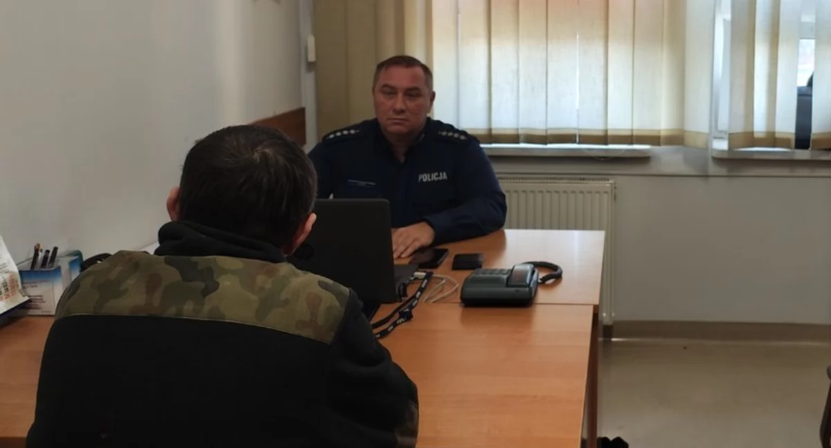 Na zdjęciu jeden z zatrzymanych mężczyzn / Fot. KPP Wieruszów