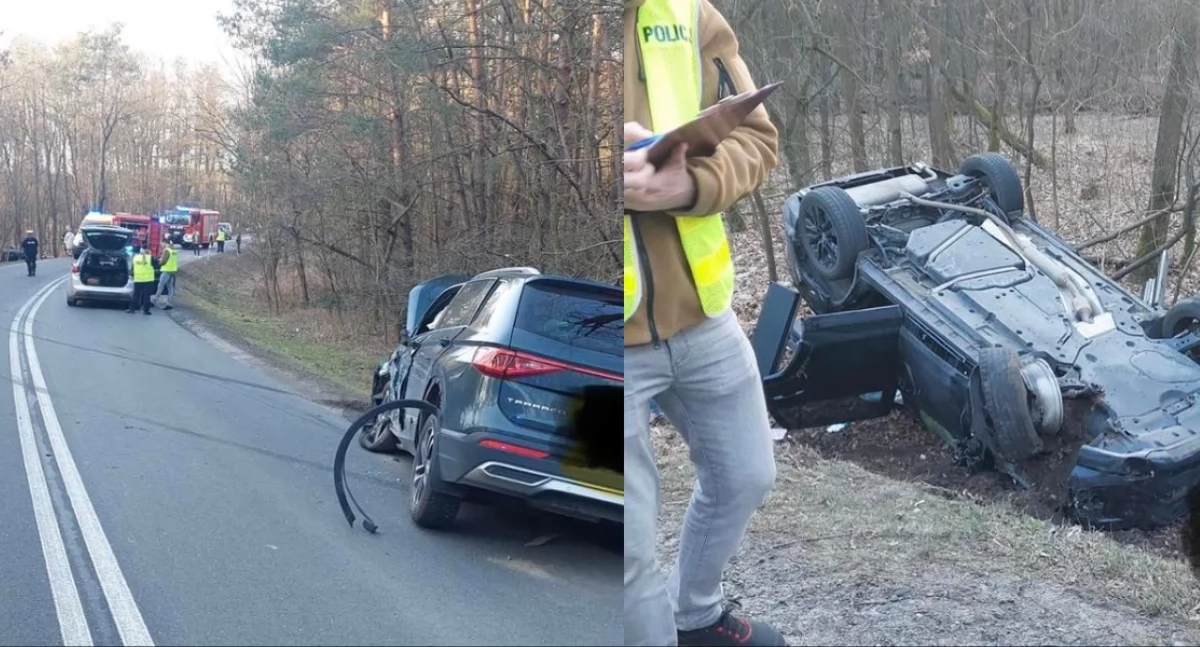 Na zdjęciu miejsce wypadku / Fot. KPP Sieradz 