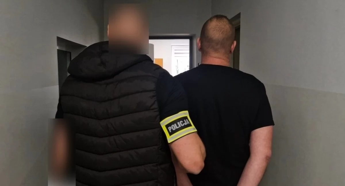 Na zdjęciu zatrzymany mężczyzna / Fot. KPP Pabianice