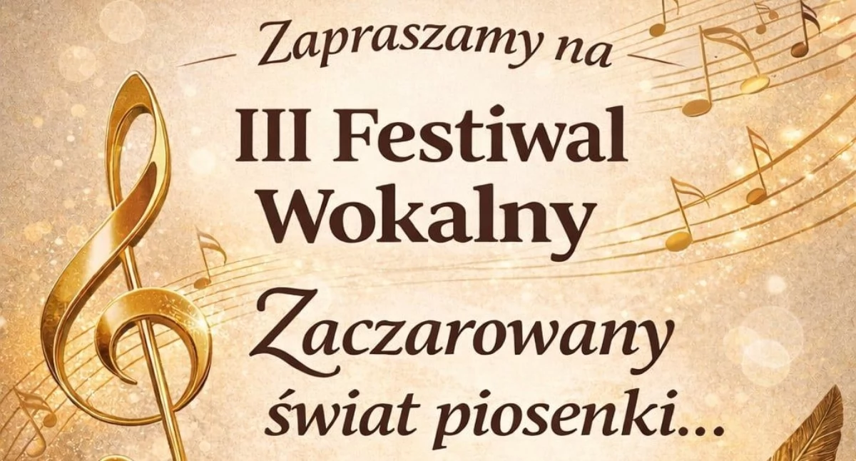 Zdjęcie pokazuje plakat promujący III Festiwal Wokalny w Ożarowie