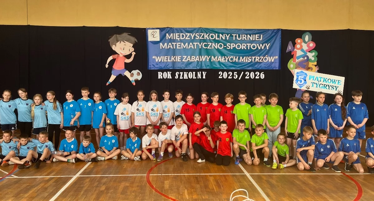 Zdjęcie pokazuje Międzyszkolny Turniej Matematyczno-Sportowy „Wielkie Zabawy Małych Mistrzów” w Szkole Podstawowej nr 2 w Wieluniu / fot.: Adam Adrjanek