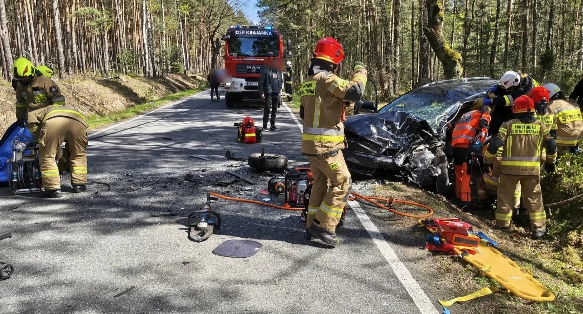 Na zdjęciu miejsce wypadku / Fot. Facebook / Komenda Powiatowa Policji w Wieruszowie