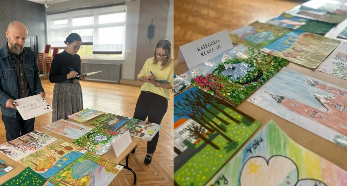 Na zdjęciu jury, które nie miało łatwego zadania z wyborem najlepszych prac / Fot. Facebook / Powiat Wieruszowski