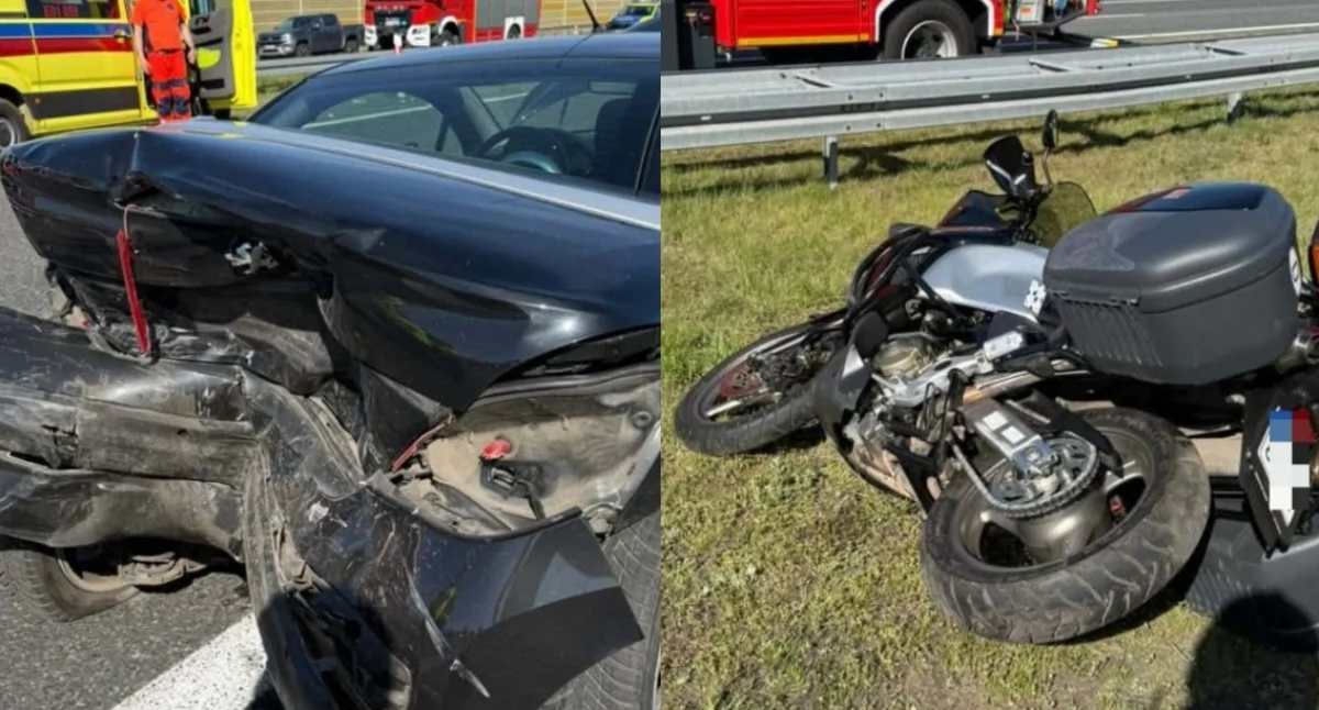 Na zdjęciu pojazdy uczestniczące w karambolu na trasie A2 / Fot. KP PSP Zgierz 
