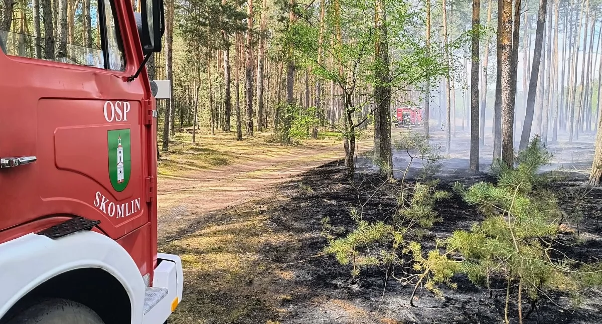 Zdjęcie pokazuje akcje gaśniczą w Brzezinach. / fot.: OSP Skomlin