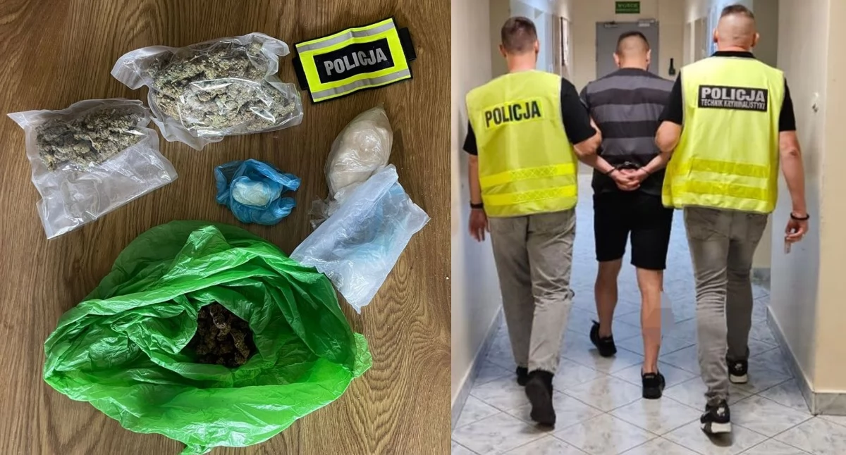 Zdjęcia z zatrzymania 36-latka z narkotykami / KPP w Łowiczu